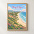 Playa El Agua full-bleed print styled in Front oak frame - corrected opening; frame and props not included