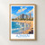 Ajman city view bordered print styled in Front oak frame - corrected opening; frame and props not included
