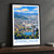 Zhangjiajie city view bordered print styled in Black frame / charcoal wall; frame and props not included