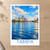Tampa city view bordered print styled in Unframed sheet - corrected A-series; frame and props not included