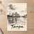 Tampa city view full-bleed print styled in Unframed sheet - corrected A-series; frame and props not included