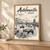 Antofagasta city view full-bleed print styled in Light oak-console; frame and props not included