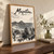 Mazatlán city view full-bleed print styled in Original angled oak-console; frame and props not included