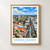 Várzea Grande city view bordered print styled in Front oak frame - corrected opening; frame and props not included