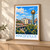 Knoxville city view bordered print styled in Light oak-console; frame and props not included