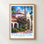 Fullerton city view bordered print styled in Front oak frame - corrected opening; frame and props not included