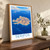 Serifos bordered print styled in Original angled oak-console; frame and props not included