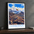 Chimborazo bordered print styled in Black frame / charcoal wall; frame and props not included