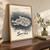 Serifos full-bleed print styled in Original angled oak-console; frame and props not included
