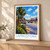 Livingstone city view bordered print styled in Light oak-console; frame and props not included