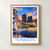 Yonkers city view bordered print styled in Front oak frame - corrected opening; frame and props not included