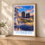 Yonkers city view bordered print styled in Light oak-console; frame and props not included