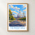 Temirtau city view bordered print styled in Front oak frame - corrected opening; frame and props not included