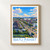 Batu Pahat city view bordered print styled in Front oak frame - corrected opening; frame and props not included