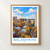 Balashikha city view bordered print styled in Front oak frame - corrected opening; frame and props not included
