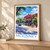 McKinney city view bordered print styled in Light oak-console; frame and props not included