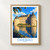 Örebro city view bordered print styled in Front oak frame - corrected opening; frame and props not included