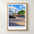 Teixeira de Freitas city view bordered print styled in Front oak frame - corrected opening; frame and props not included