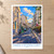 Paris 11 Popincourt city view bordered print styled in Unframed sheet - corrected A-series; frame and props not included