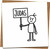 Judas Funny Stick Figure Greeting Card – 145mm x 145mm Square – Humorous Insult Banter Card for Friends – Blank Inside – Eco Kraft Envelope Included