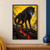 A large shaggy black wolf-like beast with a scaled-looking tail stands on volcanic ground as blue light streams from its mouth above glowing lava fissures.; frame shown for styling only