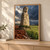 Weathered human-faced stone marker stands between reddish plowed earth and green crops beneath storm clouds.; frame shown for styling only