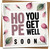 Get Well Soon Card – “Hope You Get Well Soon” Floral Square Greeting, 145mm x 145mm, Pink Flowers, With Kraft Envelope, For Friend, Family, Men, Women