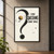 Hand-lettered words “I HAVE QUESTIONS ABOUT SPACE.” beside a large black question mark curving around an ochre planet and orbit.; frame shown for styling only