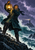 Bearded keeper in a dark coat raising a glowing lantern above a stormy rocky coast, with waves and a distant lighthouse.
