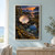 Pearly scallop shell on wet rocks beside a reflective tidepool with two sea anemones, kelp, and an orange sunset over the sea.; frame shown for styling only