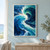 Two curling blue-green wave forms sweep together around a bright central opening, surrounded by white foam flecks and deep blue shadows.; frame shown for styling only
