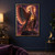 Eagle-like fantasy guardian with one wing spread and a glowing golden lantern hanging at its chest, standing on a stone ledge.; frame shown for styling only