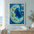 Overhead illustrated island chain and reefs surrounding a deep-blue lagoon, with three inset studies and a compass star on the right.; frame shown for styling only