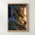 Double-faced bronze-toned bust with a key on its drapery, framed by a moonlit arch and a sunlit arch.; frame shown for styling only