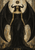 Full-length horned woman in a black gown with expansive batlike wings and a circular disk above her head.