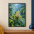 A bright green frog perches on a wet leaf with a falling raindrop poised on its nose.; frame shown for styling only