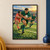Green rugby ball carrier runs toward the viewer with an oval ball as a coral-clad defender reaches behind and a teammate supports at right.; frame shown for styling only