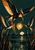 Three stylized birds converge around a glowing golden lantern over a dark marsh with reeds, a low moon, and water reflections.