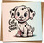 Get Well Soon Card - Cute Dalmatian Puppy Illustration, 145mm x 145mm Square Greeting Card with Kraft Envelope - For Kids, Adults, Friends, Men, Women - Blank Inside