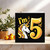 Unicorn 5th Birthday Card for Kids - I'm 5-145mm x 145mm Square Greeting Card with Kraft Envelope, Black and Gold Unicorn Design, Fifth Birthday Card for Girls or Boys