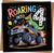 Roaring Into 4 Dinosaur Monster Truck 4th Birthday Card for Boys or Girls, 145mm x 145mm Square, Fun Kids Party Design, Includes Kraft Envelope