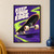 Skateboard underside with trucks and four pale wheels angled across a violet background, surrounded by a lime motion trail and “KEEP YOUR EDGE” text.; frame shown for styling only