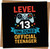 Level 13 Unlocked Birthday Card for Boys Girls Gamer - 13th Official Teenager Gaming Controller Design - 145mm x 145mm - Blank Inside - Includes Kraft Envelope