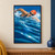 A swimmer in an orange cap and dark goggles performs freestyle amid white spray and sweeping blue currents.; frame shown for styling only