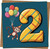 2nd Birthday Card for Kids – Monkey with Balloons & Big Number 2 – Square 145mm x 145mm – Kraft Envelope Included – For Boy Girl Son Daughter Grandson Granddaughter