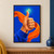 Large upright hand in a cobalt-blue sleeve makes a thumbs-up gesture against a vivid blue background, with an orange ribbon-like sweep and a gold four-point sparkle above the thumb.; frame shown for styling only