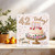 42nd Birthday Card, 145mm x 145mm - 42 Today Cake, Candles and Confetti Design - Square Greeting Card, Includes Kraft Envelope