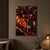 Ruby-red wine being poured into a coupe beside whole and cut blood oranges on a reflective bar, with a softly blurred lounge behind.; frame shown for styling only
