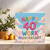 Happy 40th Work Anniversary Card – Balloon Letters, Sky and Clouds – 145mm x 145mm Square Greeting Card with Kraft Envelope – Office Coworker, Employee Milestone Celebration