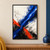 Diagonal ultramarine pigment sweep across a warm-white field, with vermilion strokes and black ink splashes.; frame shown for styling only